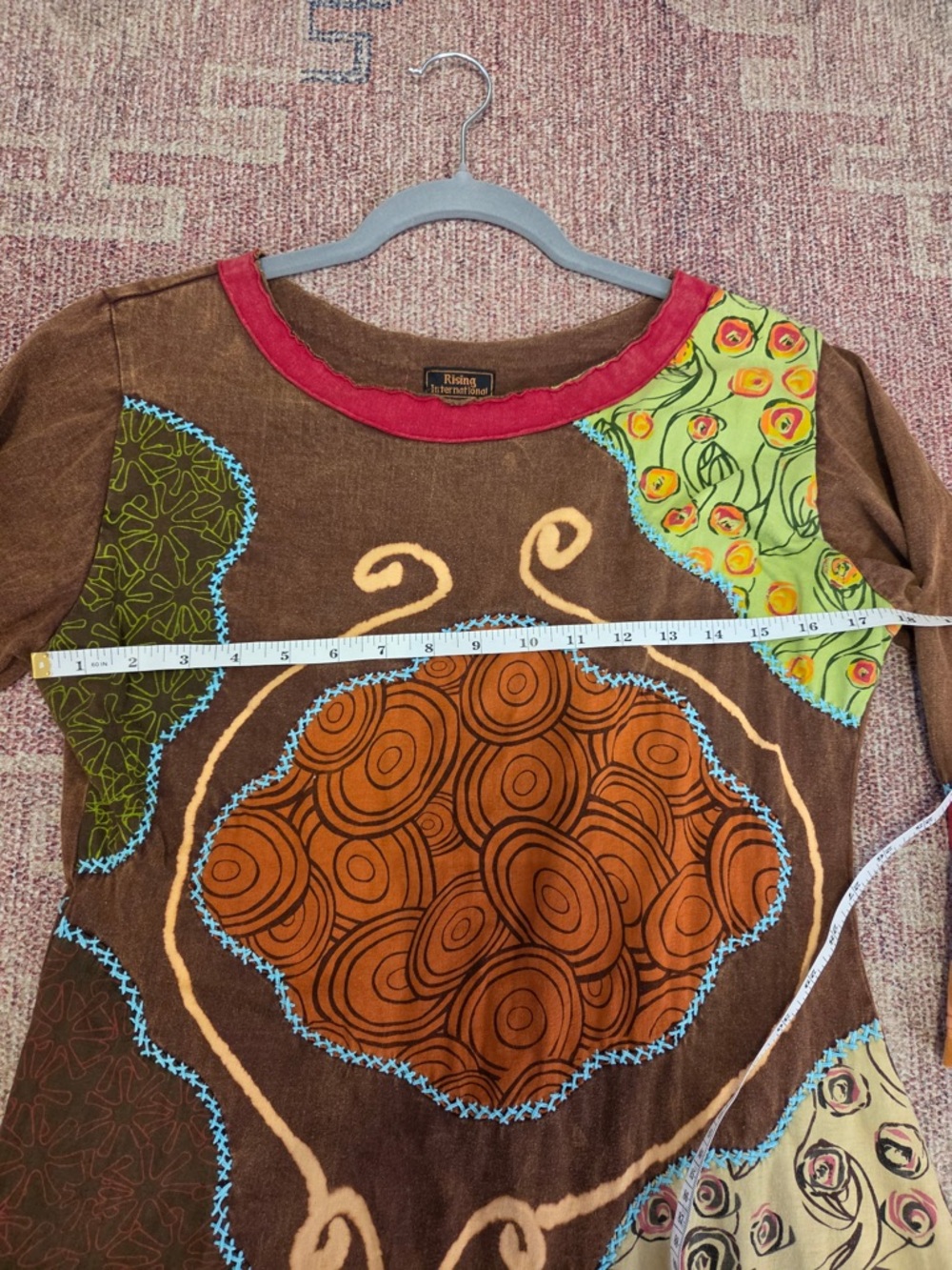 Vintage batik patchwork Rising international hippie core festival dress Nepal sm - Picture 3 of 8